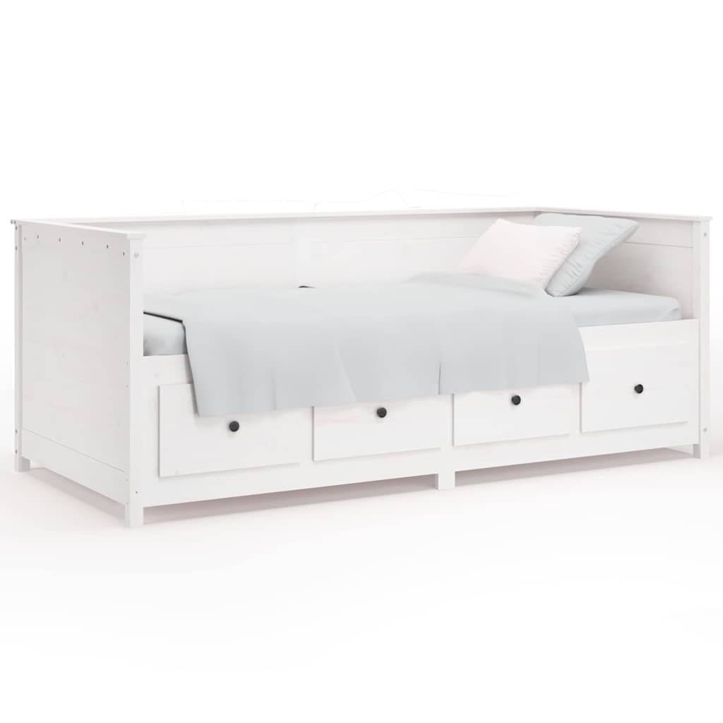 Dagbädd utan madrass vit 90x190 cm massiv furu