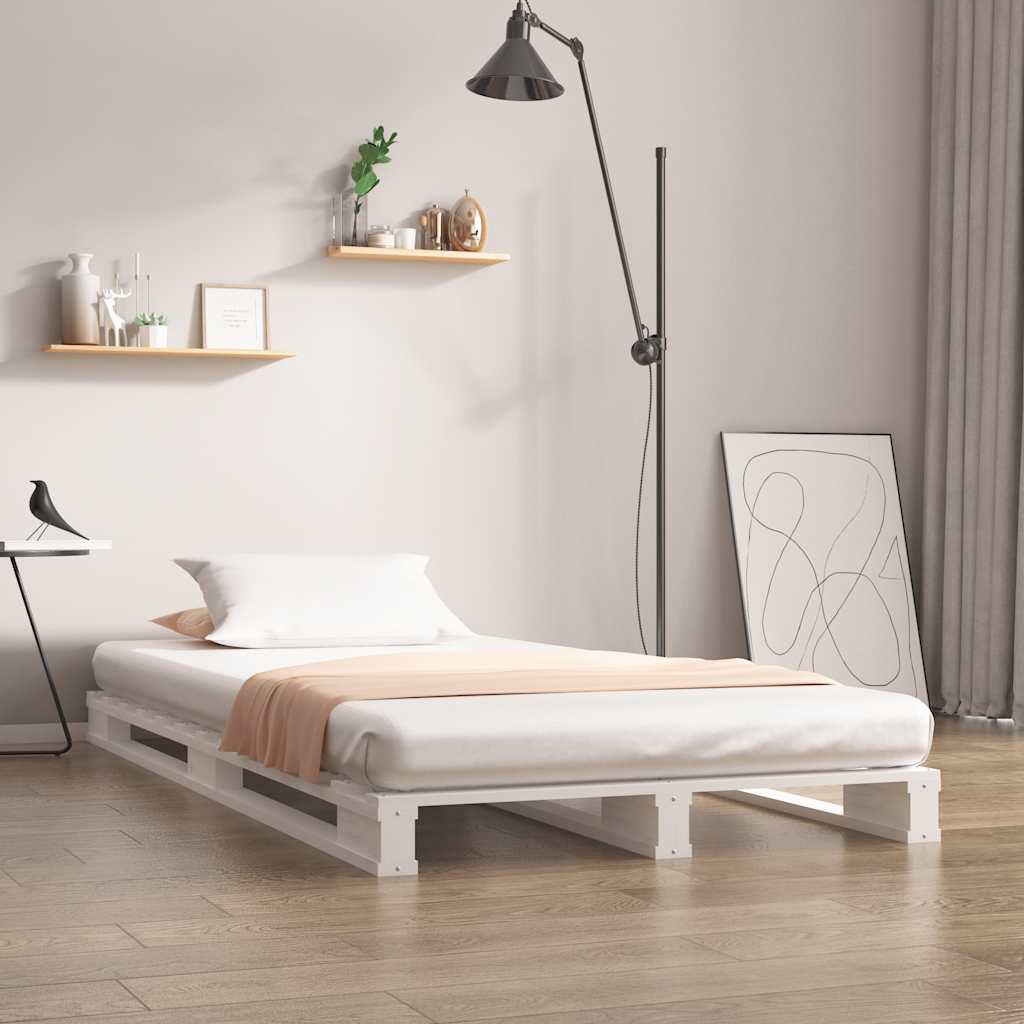 Pallsäng vit 100x200 cm massiv furu