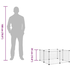 Husdjursbur med 8 paneler svart 35x35 cm stål