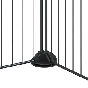 Husdjursbur med 12 paneler och dörr svart 35x35 cm stål