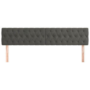 Huvudgavlar 2 st mörkgrå 100x7x78/88 cm sammet