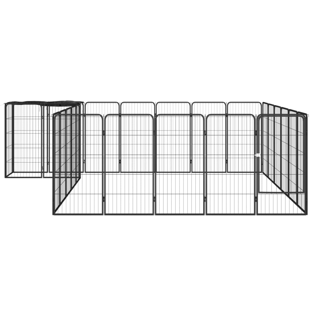 Hundbur 26 paneler svart 50x100 cm pulverlackerat stål