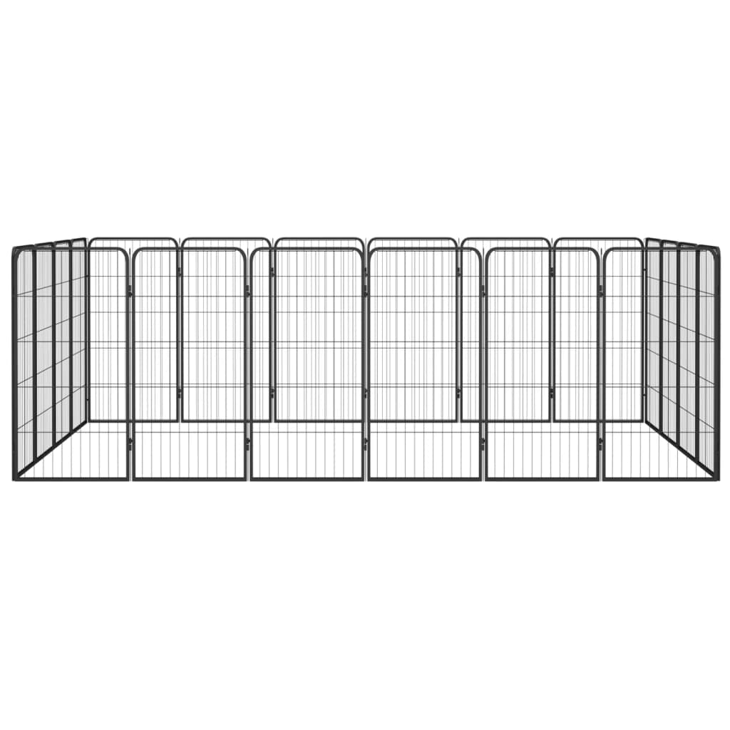 Hundbur 20-paneler svart 50x100 cm pulverlackerat stål
