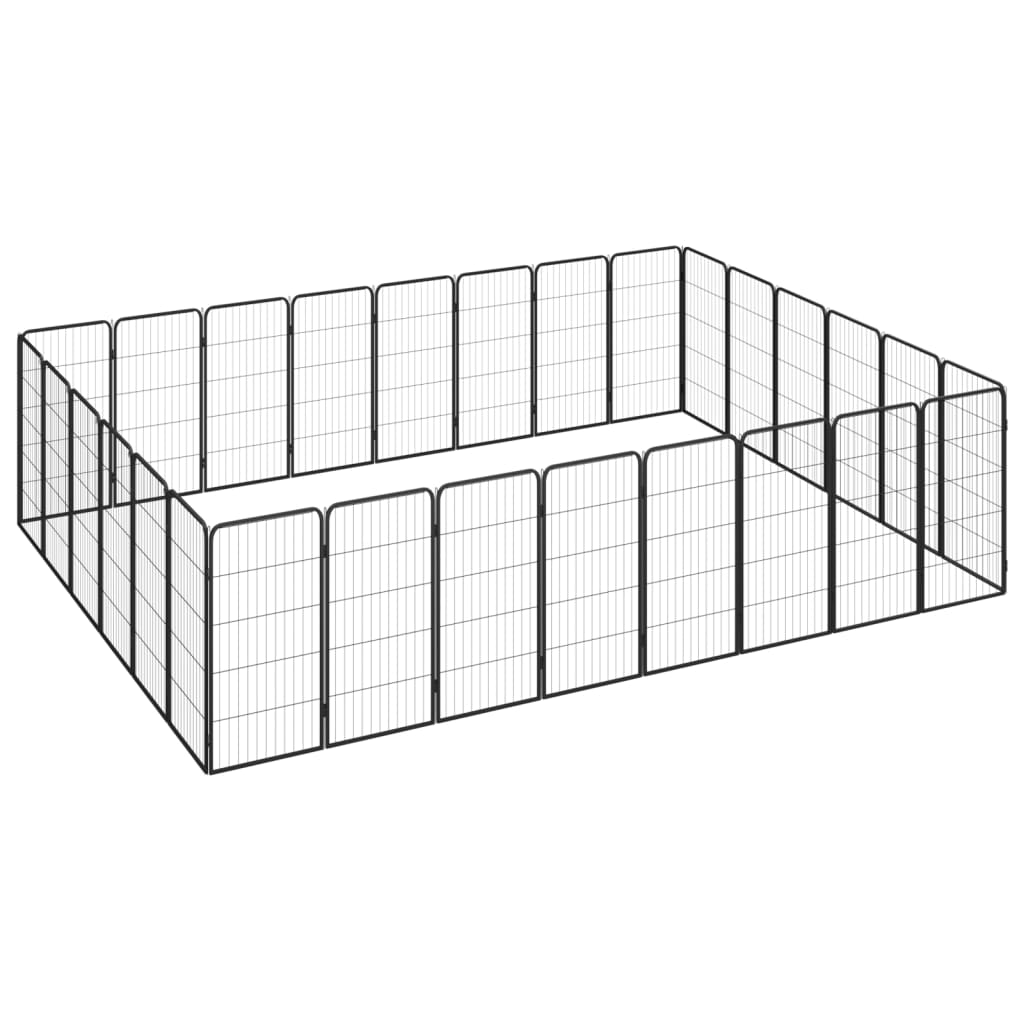 Hundbur 28-paneler svart 50x100 cm pulverlackerat stål