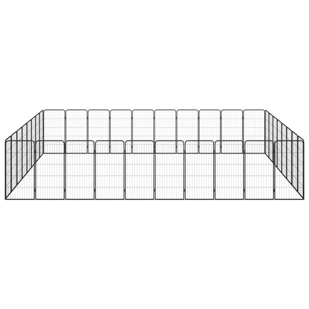 Hundbur 36 paneler svart 50x100 cm pulverlackerat stål