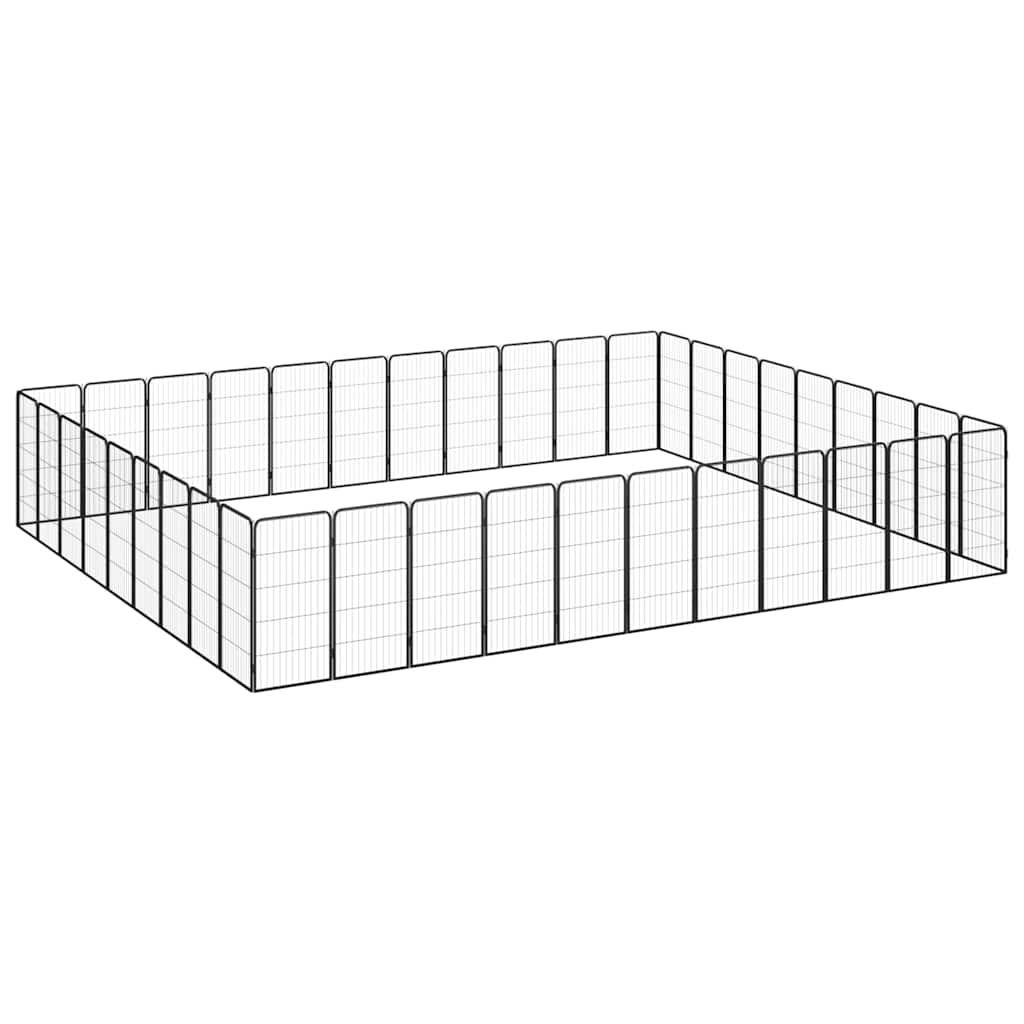 Hundbur 40 paneler svart 50x100 cm pulverlackerat stål