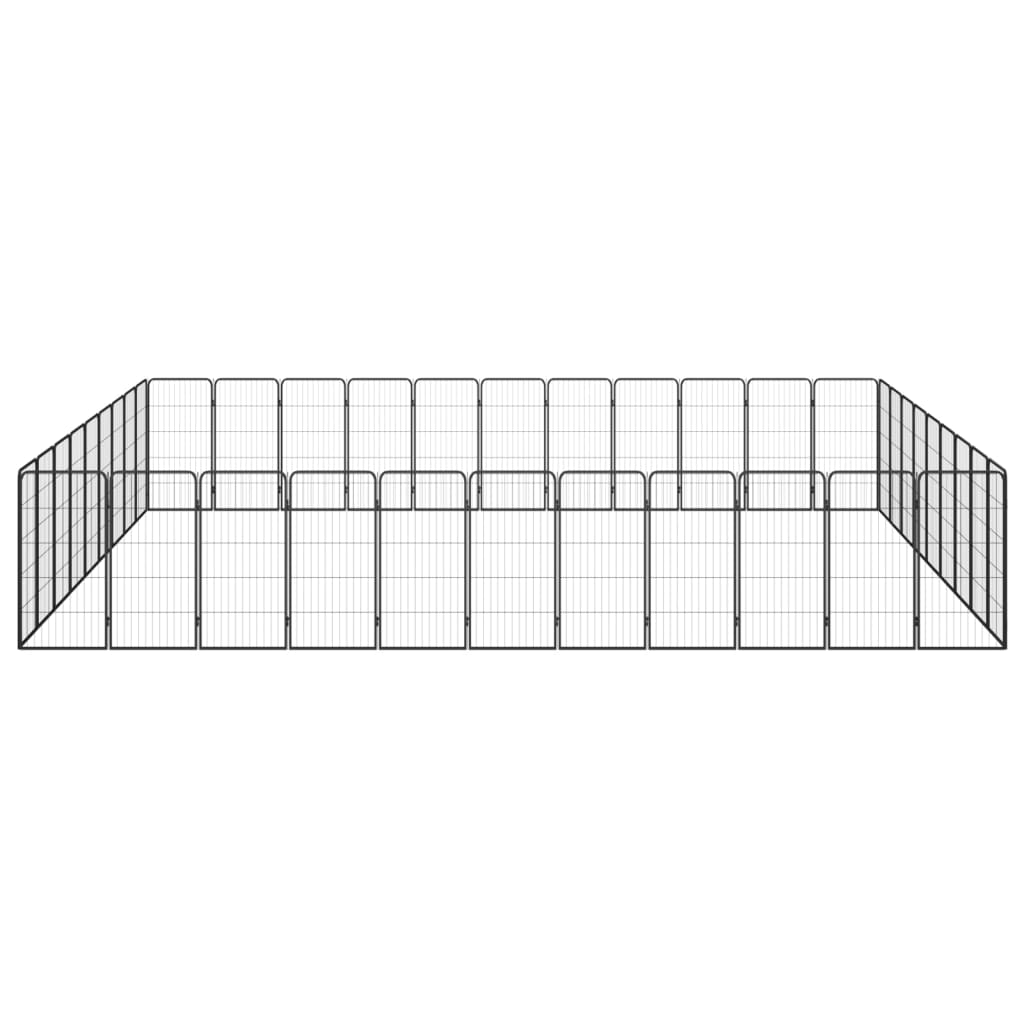 Hundbur 40 paneler svart 50x100 cm pulverlackerat stål