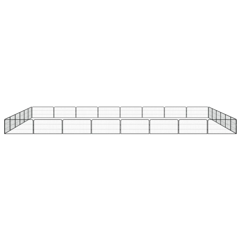 Hundbur 28 paneler svart 100x50 cm pulverlackerat stål
