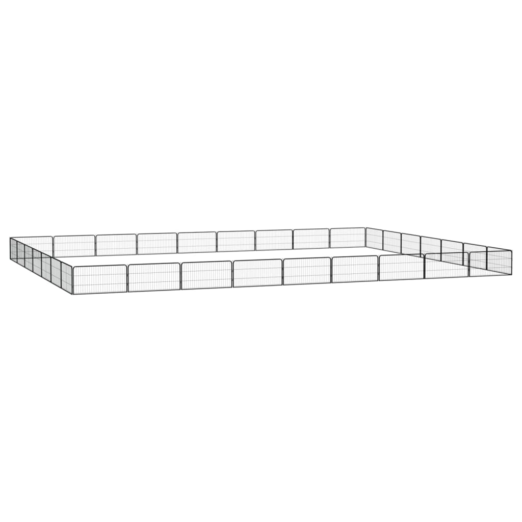 Hundbur 32 paneler svart 100x50 cm pulverlackerat stål