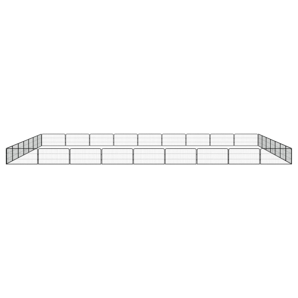 Hundbur 32 paneler svart 100x50 cm pulverlackerat stål