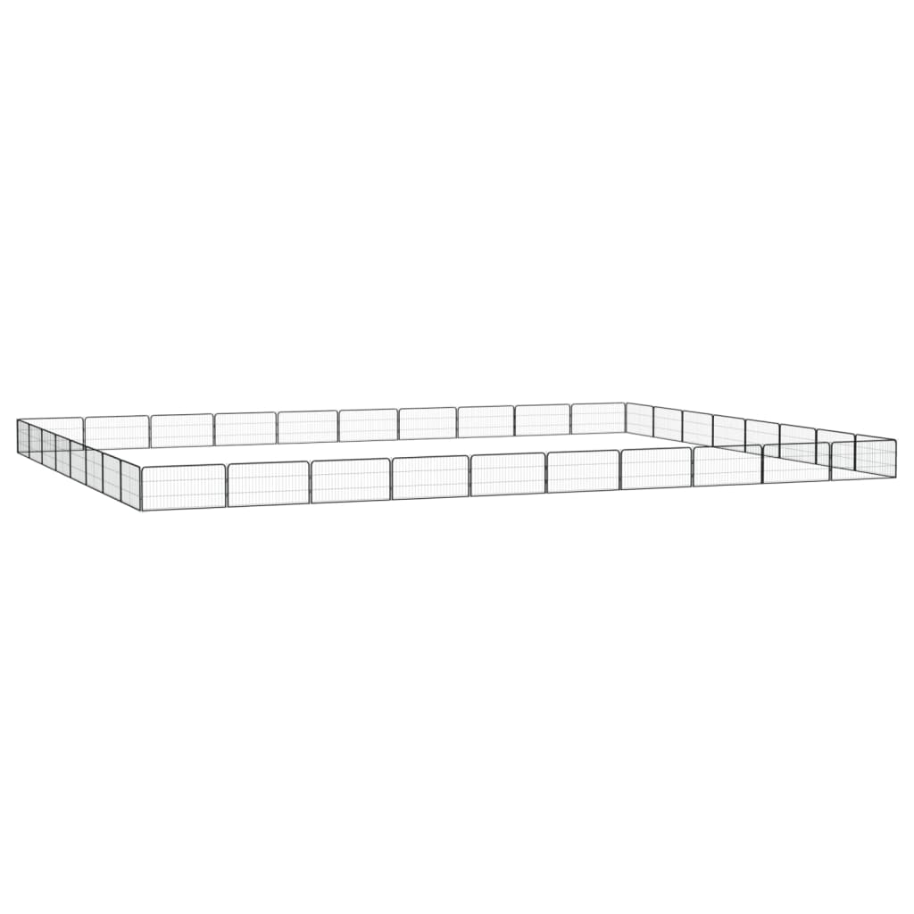Hundbur 36 paneler svart 100x50 cm pulverlackerat stål