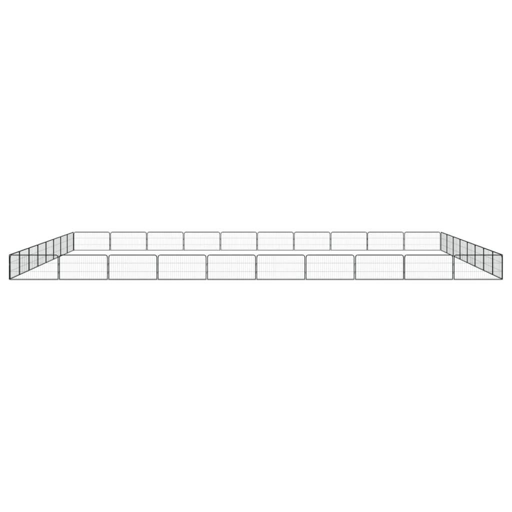 Hundbur 36 paneler svart 100x50 cm pulverlackerat stål