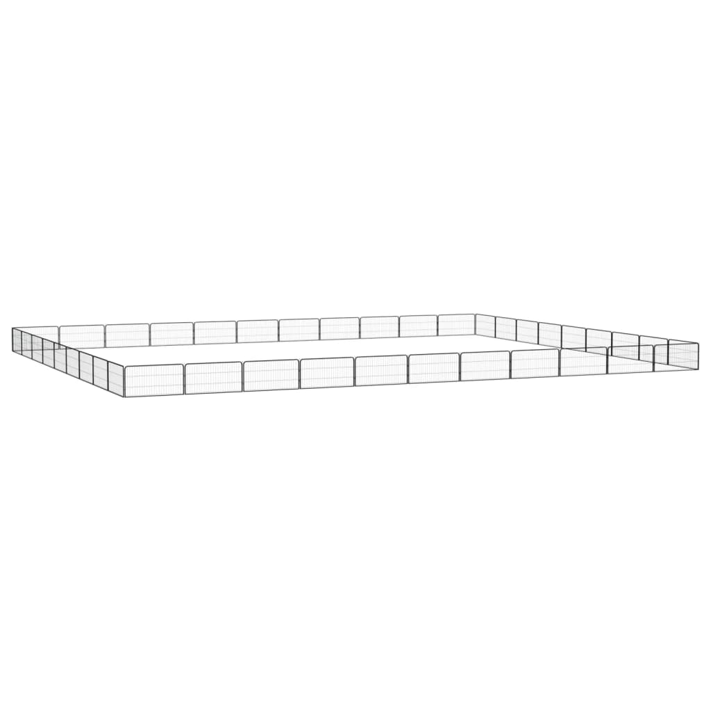 Hundbur 40 paneler svart 100x50 cm pulverlackerat stål