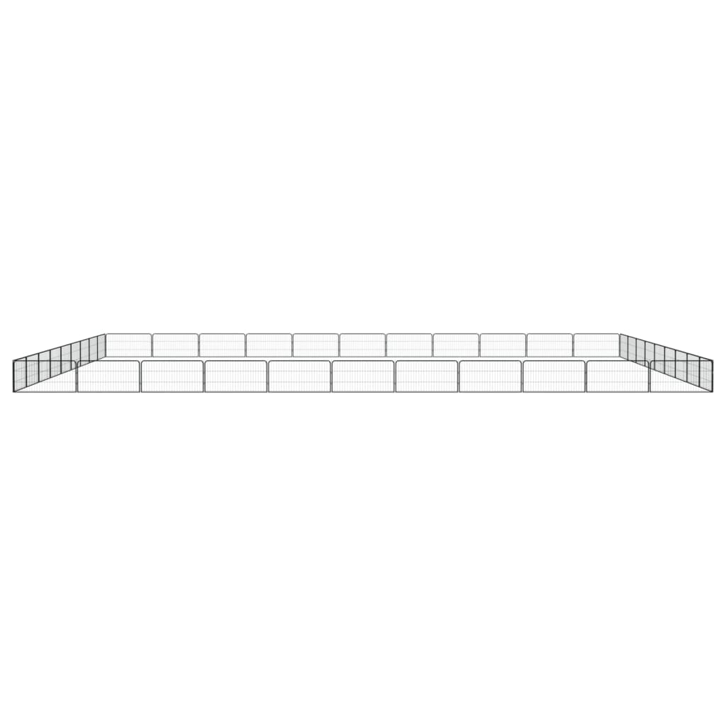 Hundbur 40 paneler svart 100x50 cm pulverlackerat stål