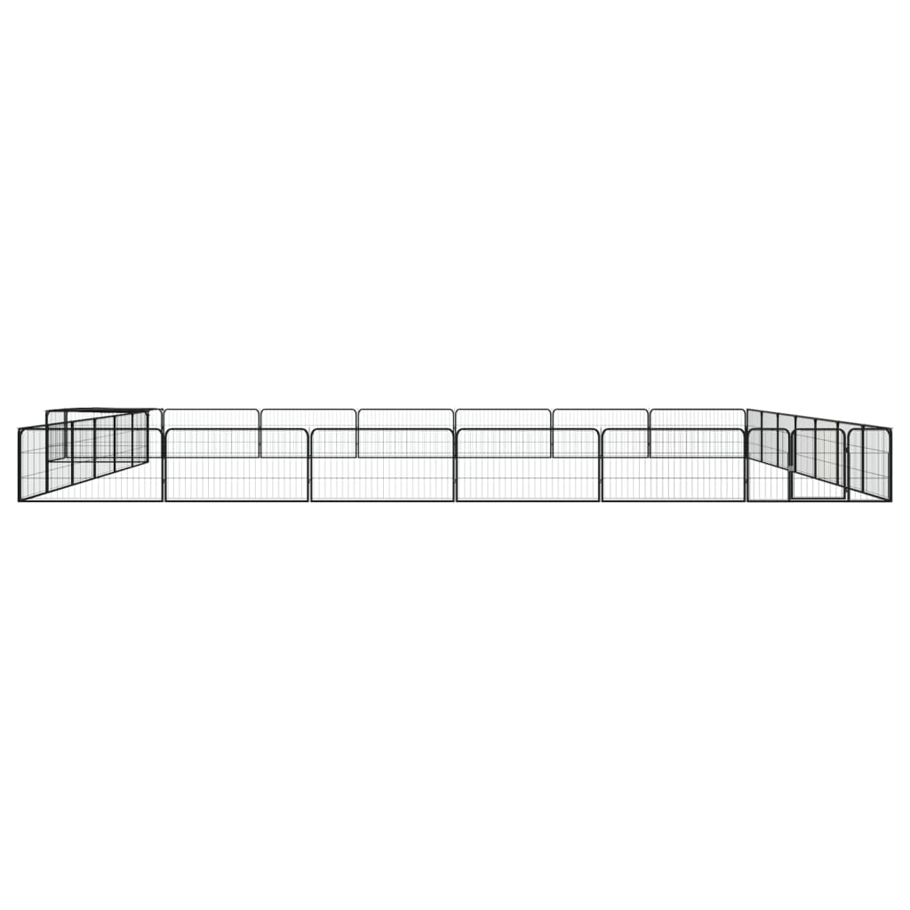 Hundbur 28 paneler svart 100x50 cm pulverlackerat stål