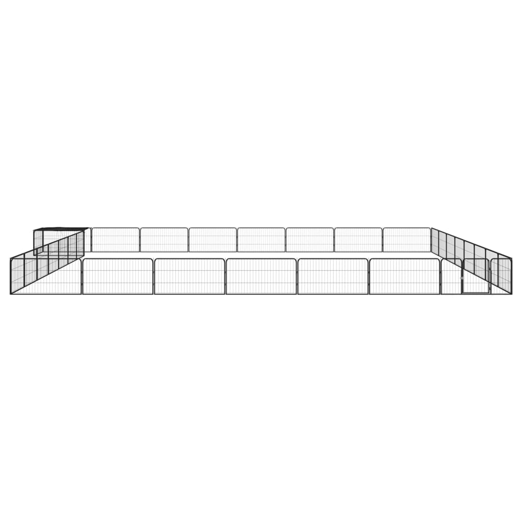 Hundbur 32 paneler svart 100x50 cm pulverlackerat stål