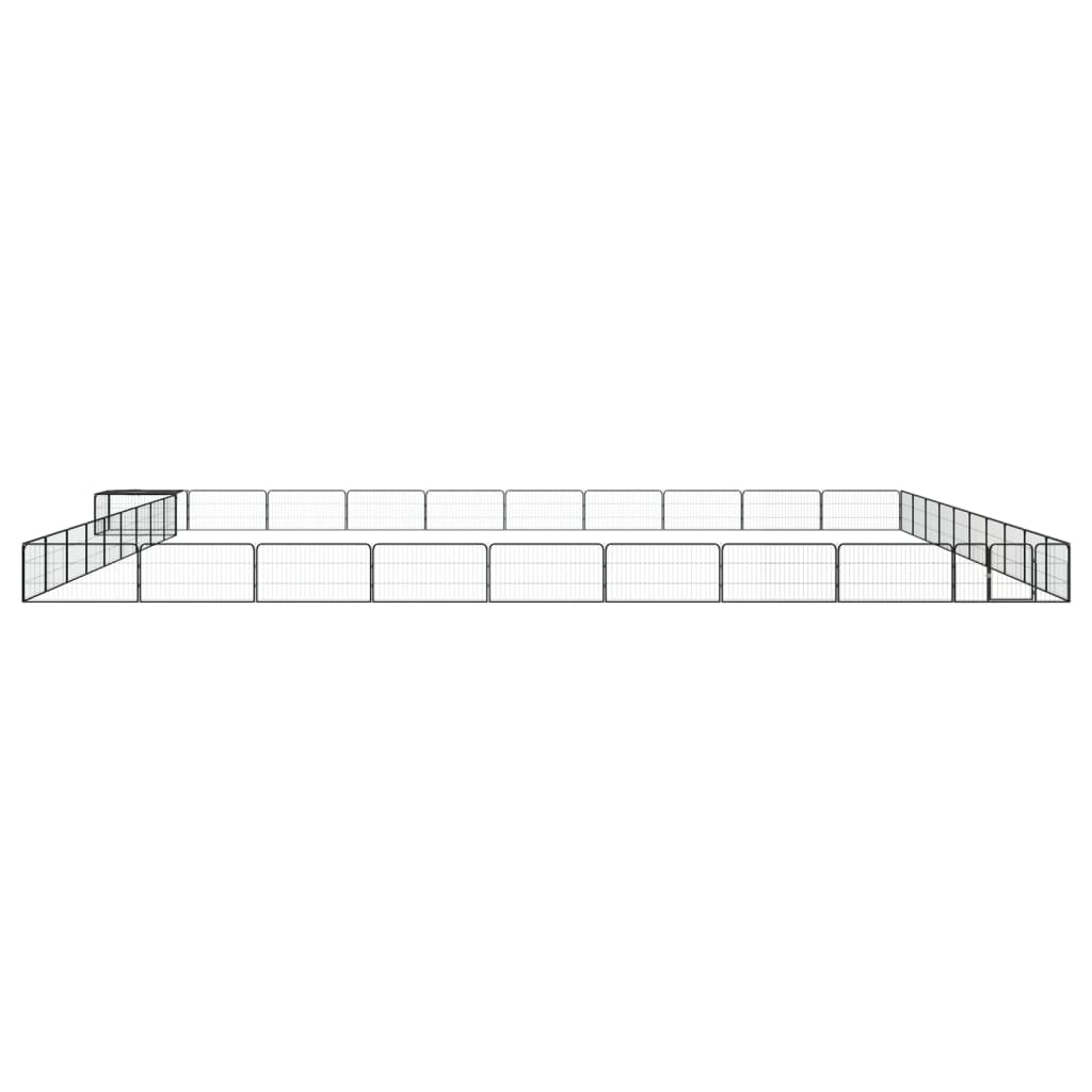 Hundbur 40 paneler svart 100x50 cm pulverlackerat stål
