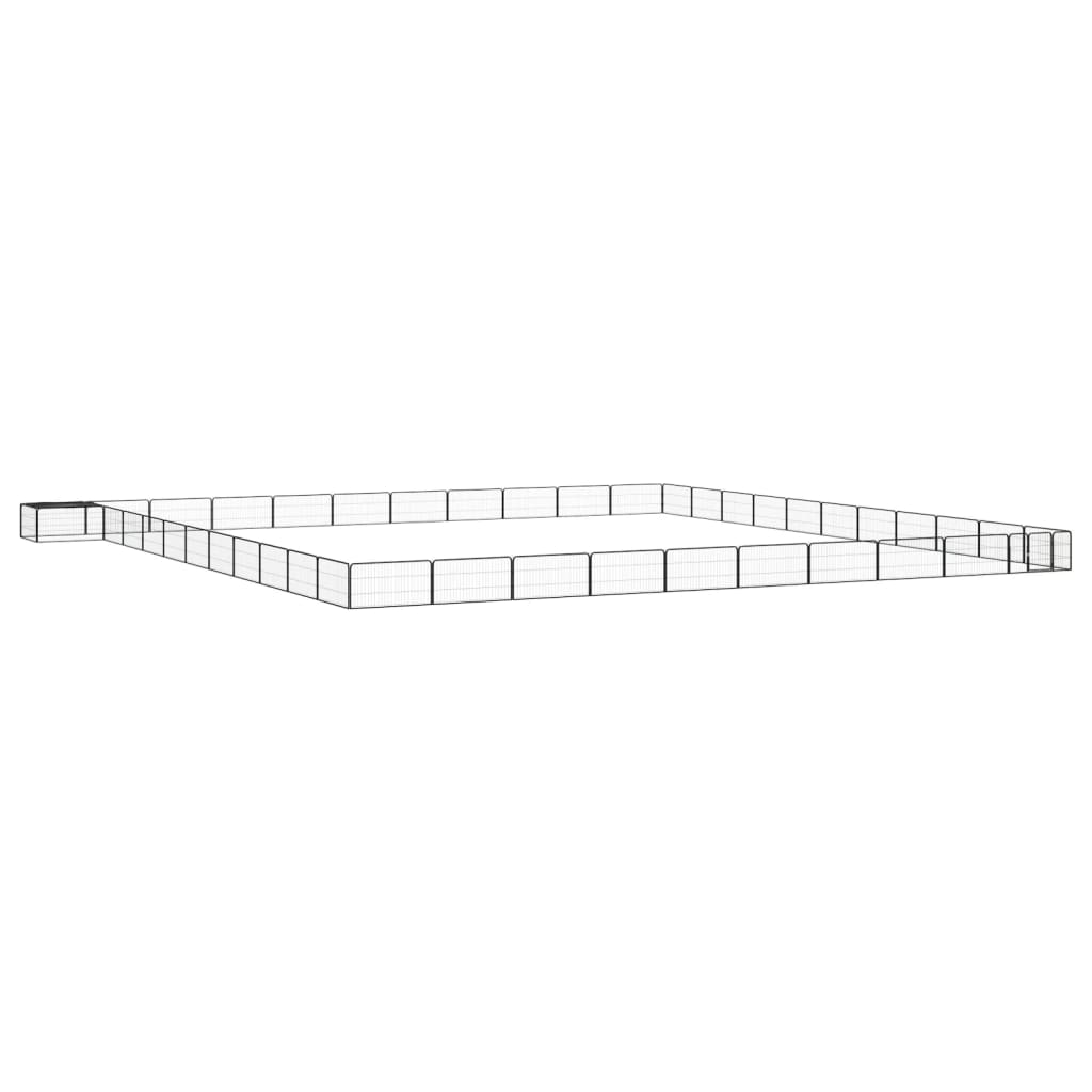 Hundbur 44 paneler svart 100x50 cm pulverlackerat stål