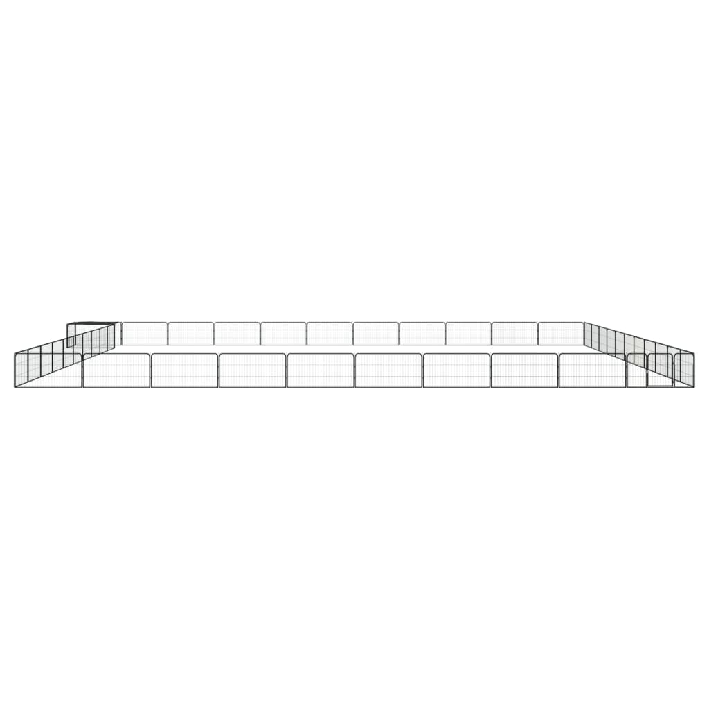 Hundbur 44 paneler svart 100x50 cm pulverlackerat stål