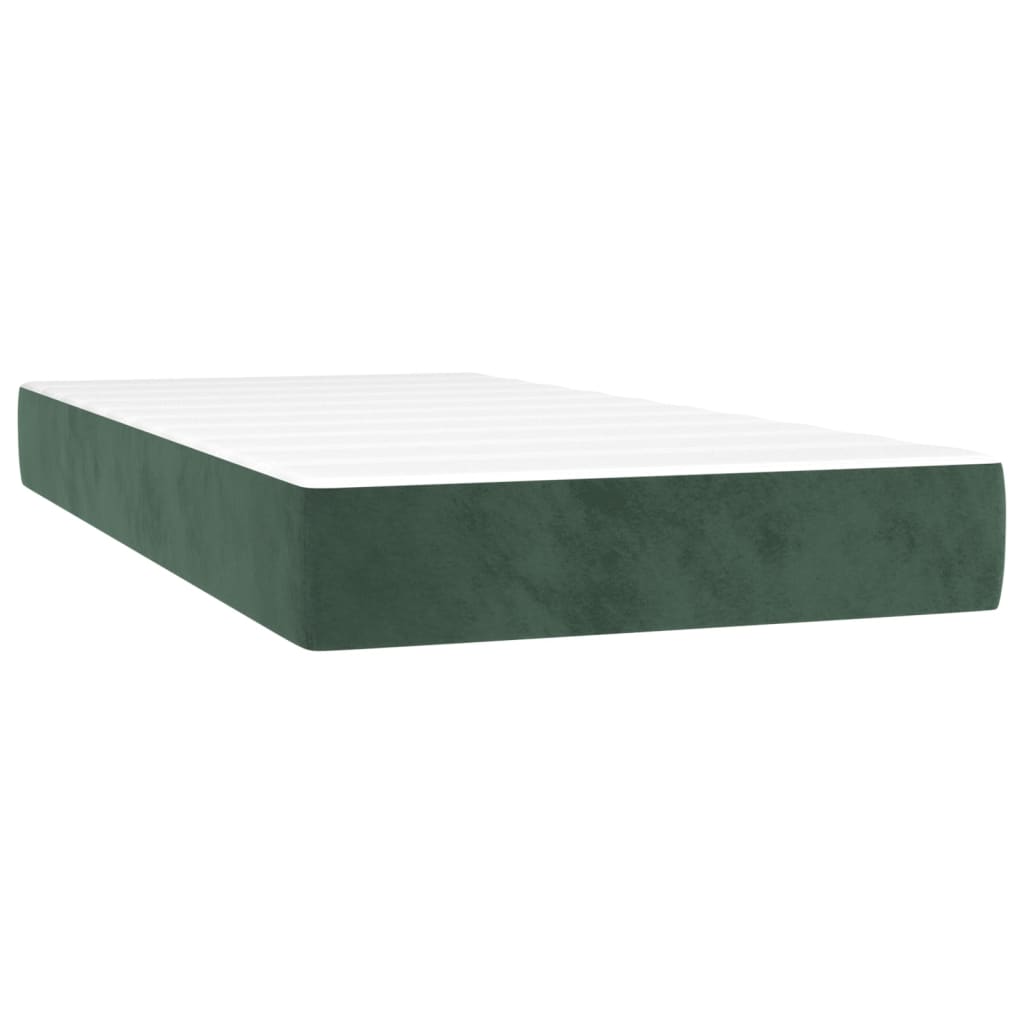 Pocketresårmadrass medium mörkgrön 80x200x20 cm sammet