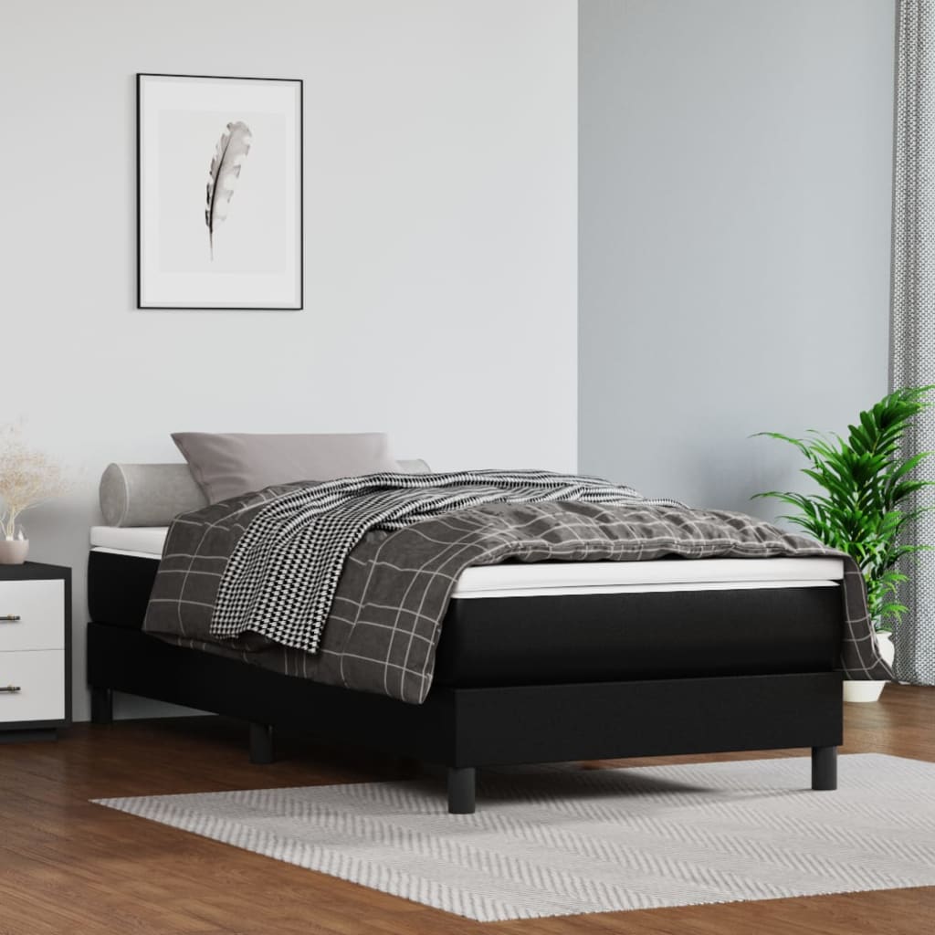 Pocketresårmadrass medium svart 90x190x20 cm konstläder