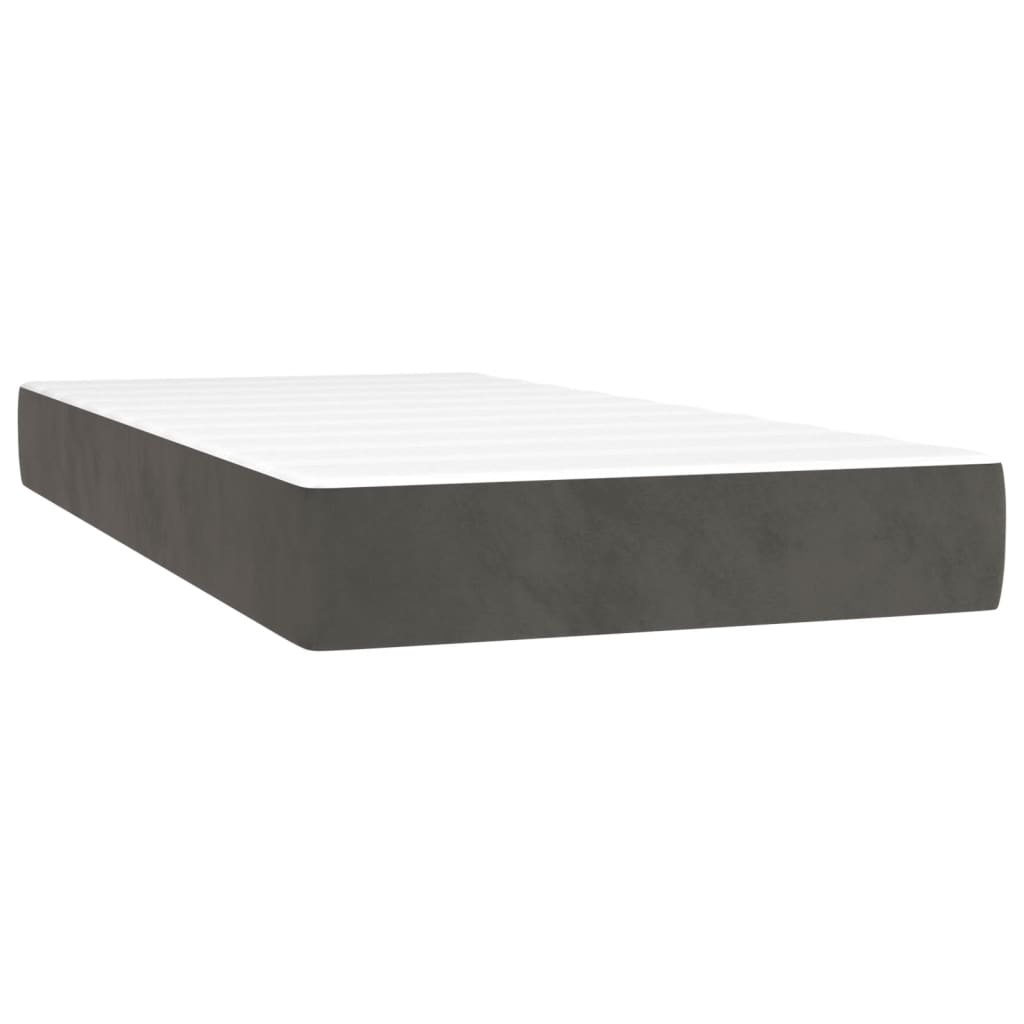 Pocketresårmadrass medium mörkgrå 90x190x20 cm sammet