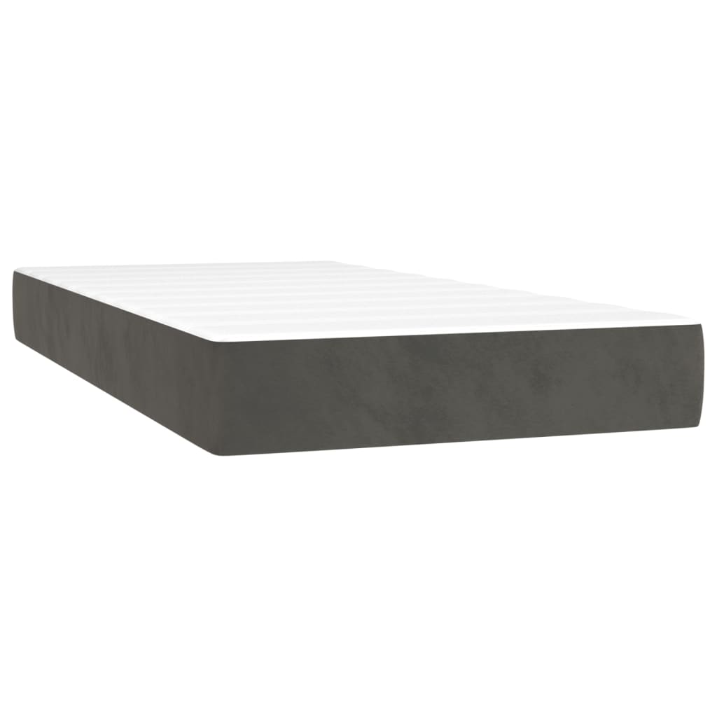Pocketresårmadrass medium mörkgrå 100x200x20 cm sammet