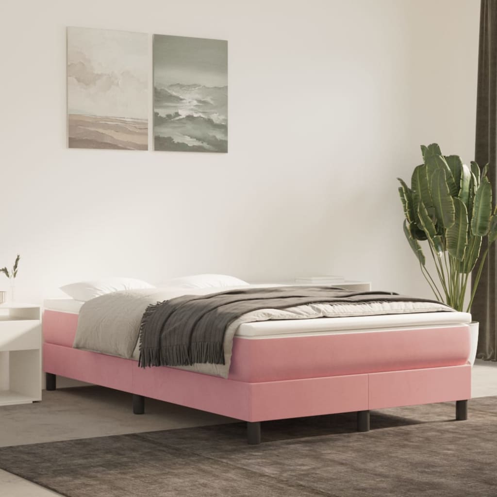 Pocketresårmadrass medium rosa 120x200x20 cm sammet