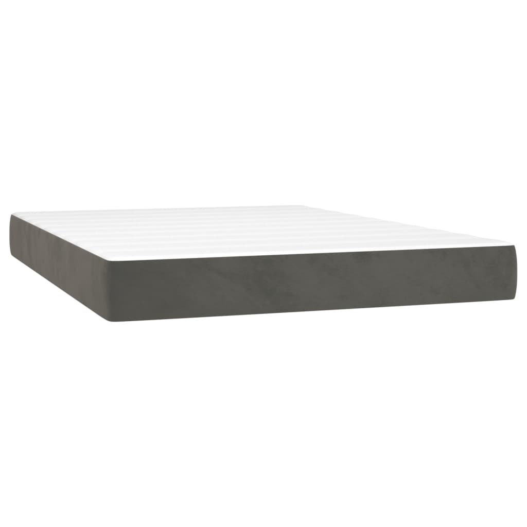 Pocketresårmadrass medium mörkgrå 140x200x20 cm sammet