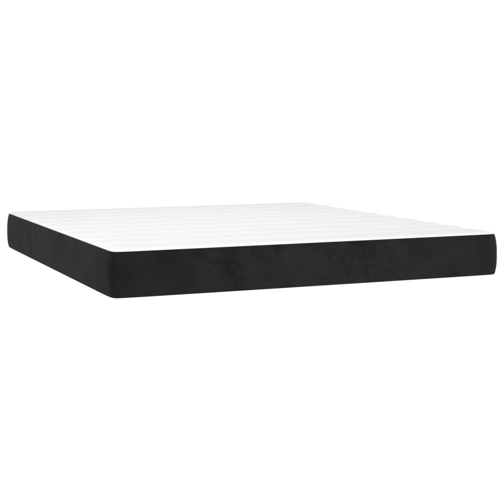 Pocketresårmadrass medium svart 160x200x20 cm sammet