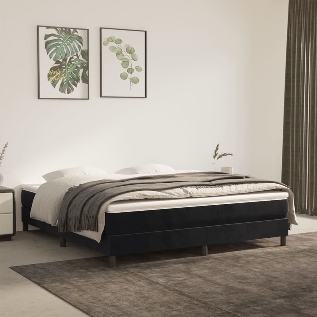 Pocketresårmadrass medium svart 160x200x20 cm sammet