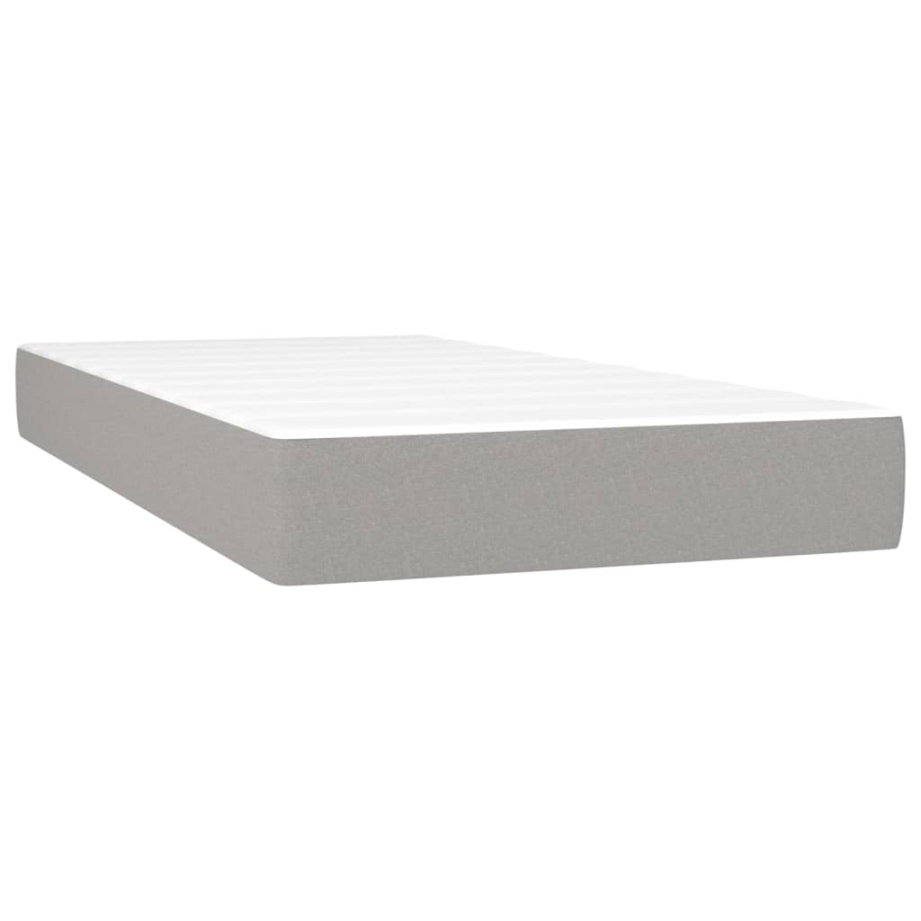 Pocketresårmadrass medium ljusgrå 100x203x20 cm tyg