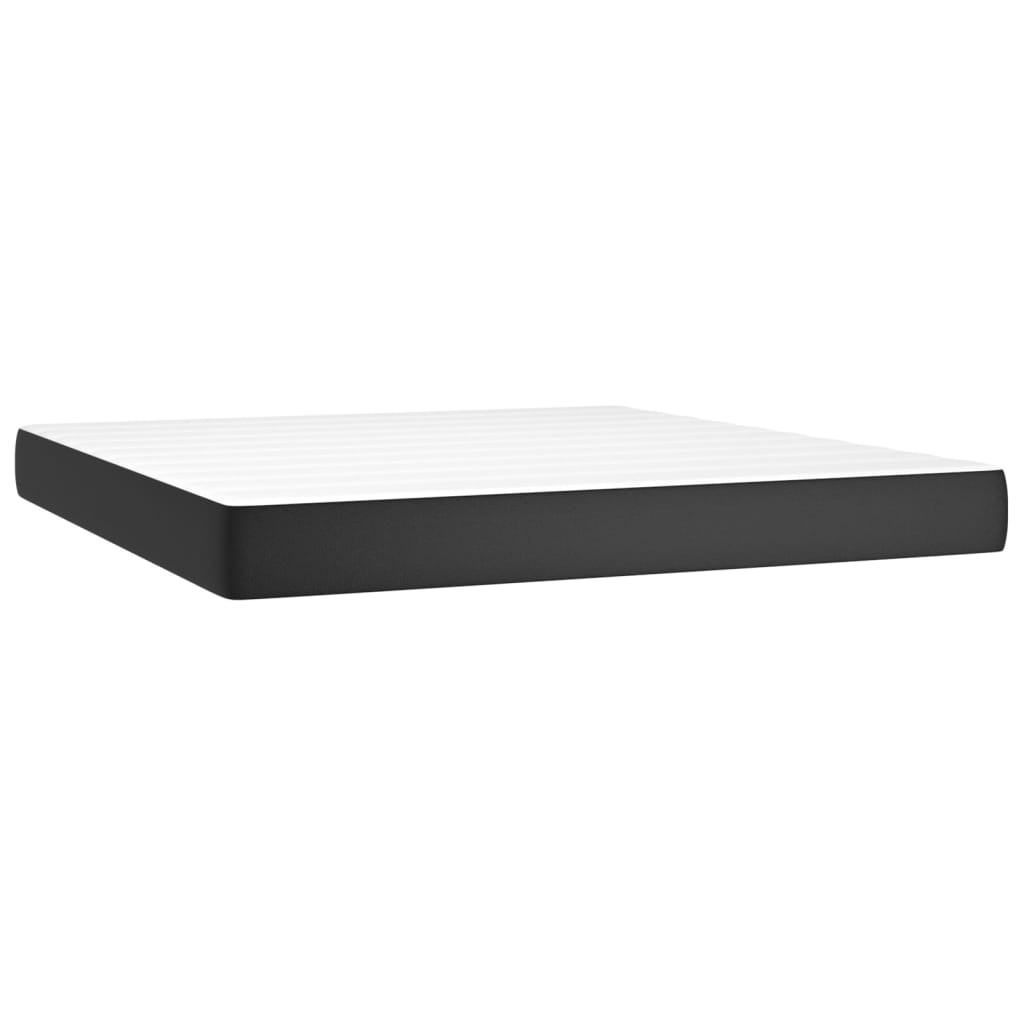 Pocketresårmadrass medium svart 152x203x20 cm konstläder