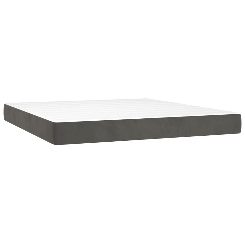 Pocketresårmadrass medium mörkgrå 193x203x20 cm sammet