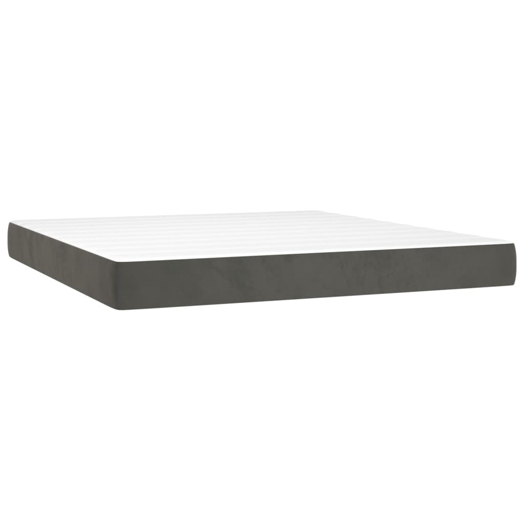 Pocketresårmadrass medium mörkgrå 183x213x20 cm sammet