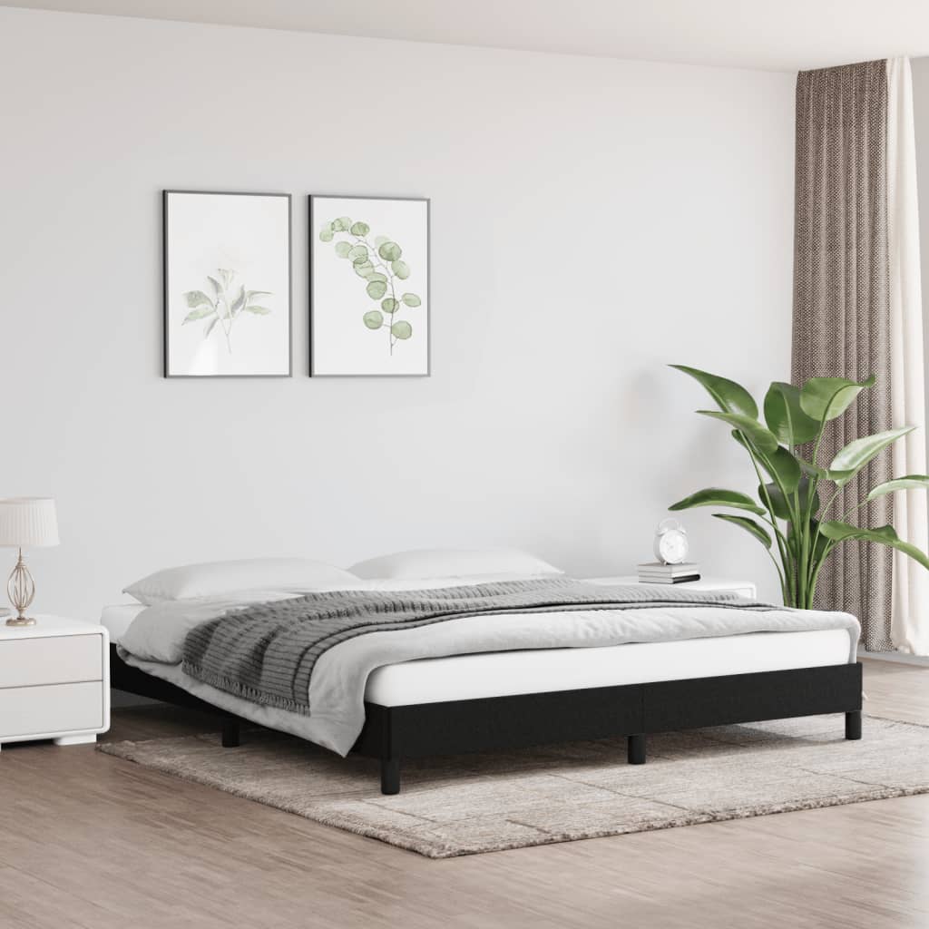 Sängram utan madrass svart 160x200 cm tyg