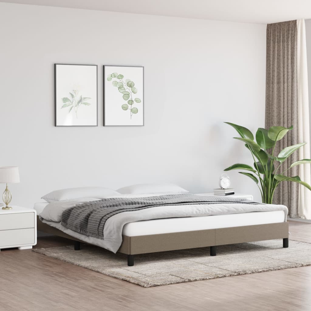 Sängram utan madrass taupe 160x200 cm tyg