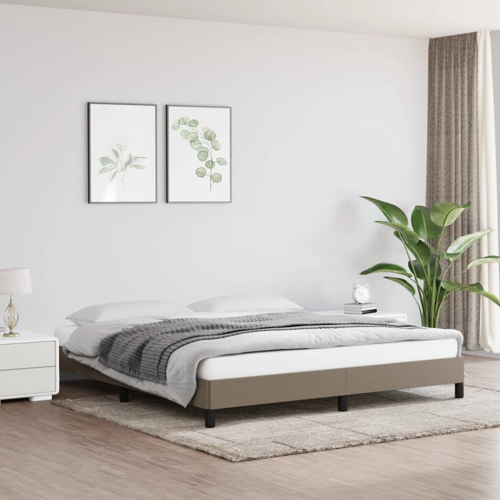 Sängram utan madrass taupe 180x200 cm tyg
