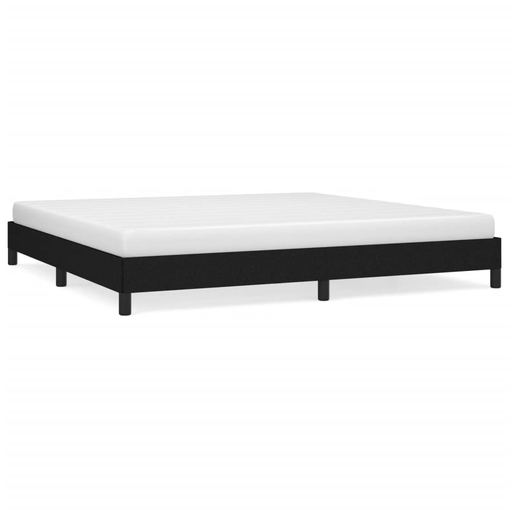 Sängram utan madrass svart 200x200 cm tyg