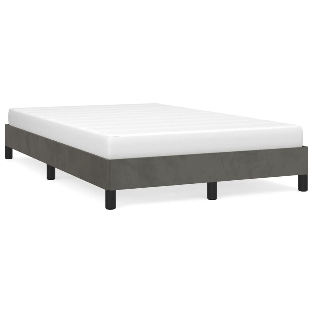 Sängram utan madrass mörkgrå 120x200 cm sammet