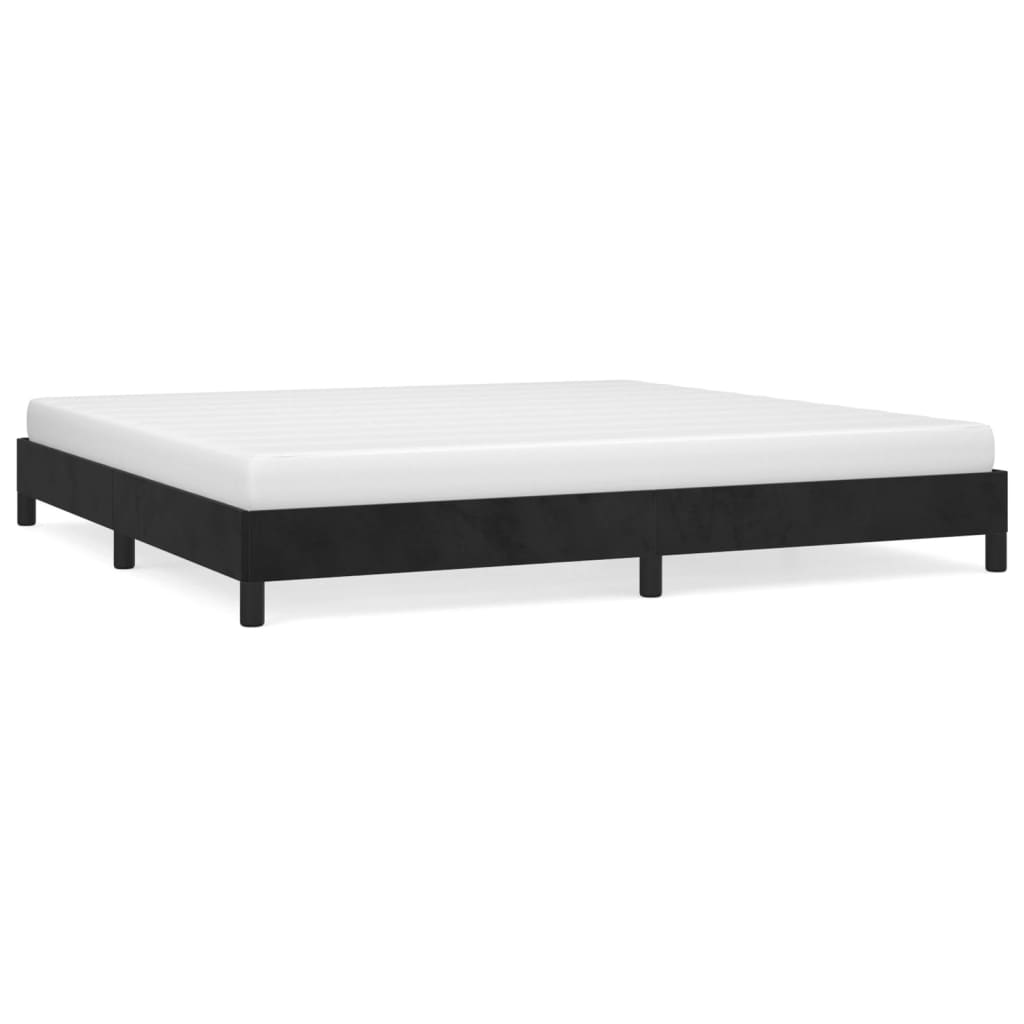 Sängram utan madrass svart 200x200 cm sammet