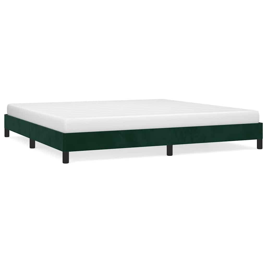 Sängram utan madrass mörkgrön 200x200 cm sammet