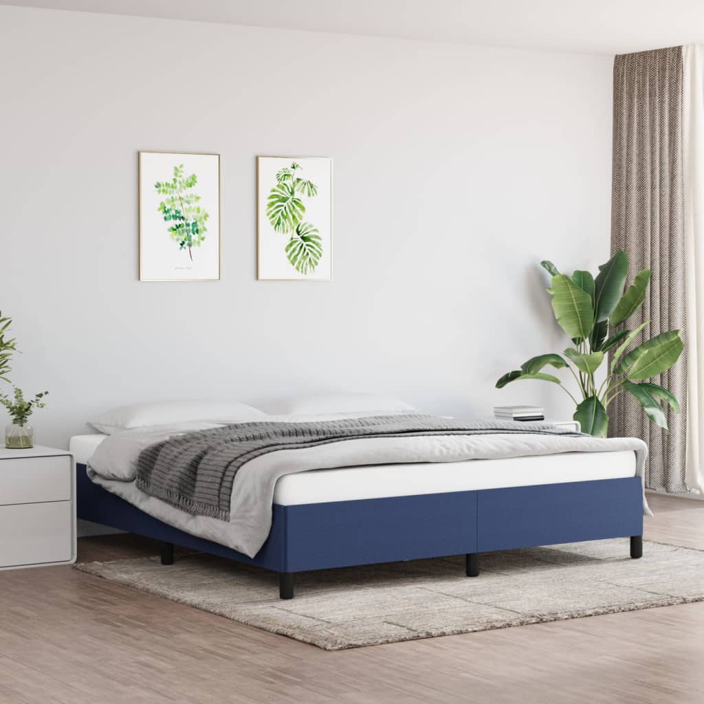 Sängram utan madrass blå 180x200 cm tyg