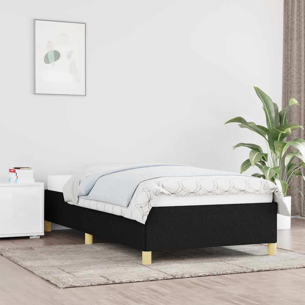 Sängram utan madrass svart 100x200 cm tyg