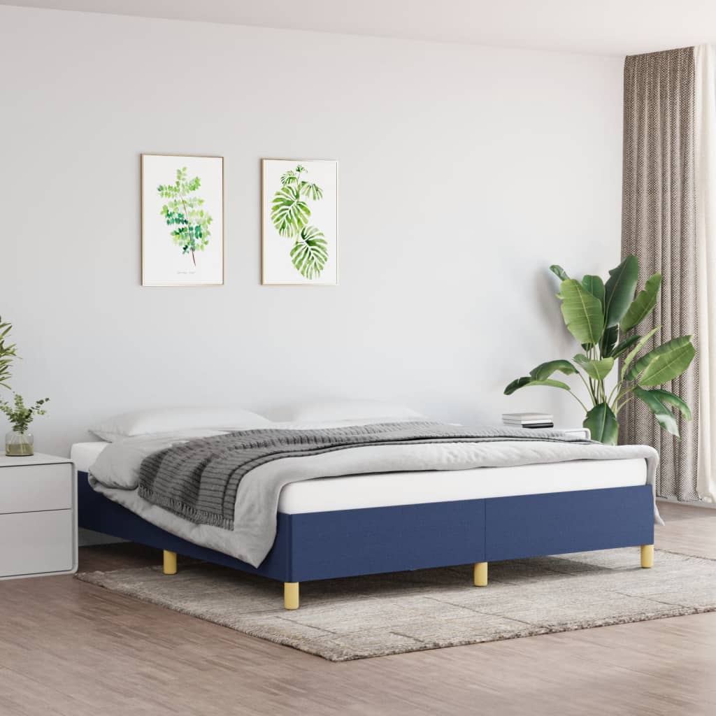 Sängram utan madrass blå 180x200 cm tyg