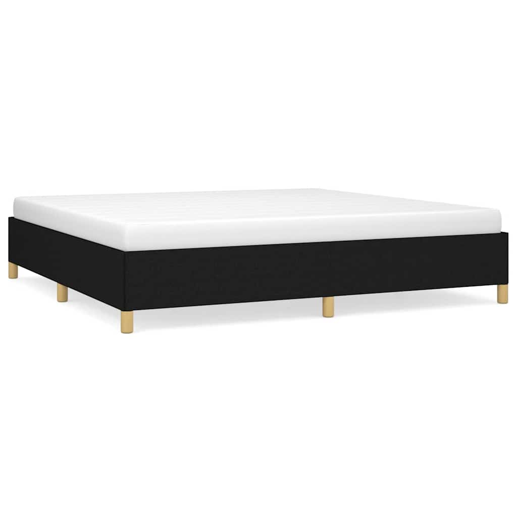 Sängram utan madrass svart 200x200 cm tyg