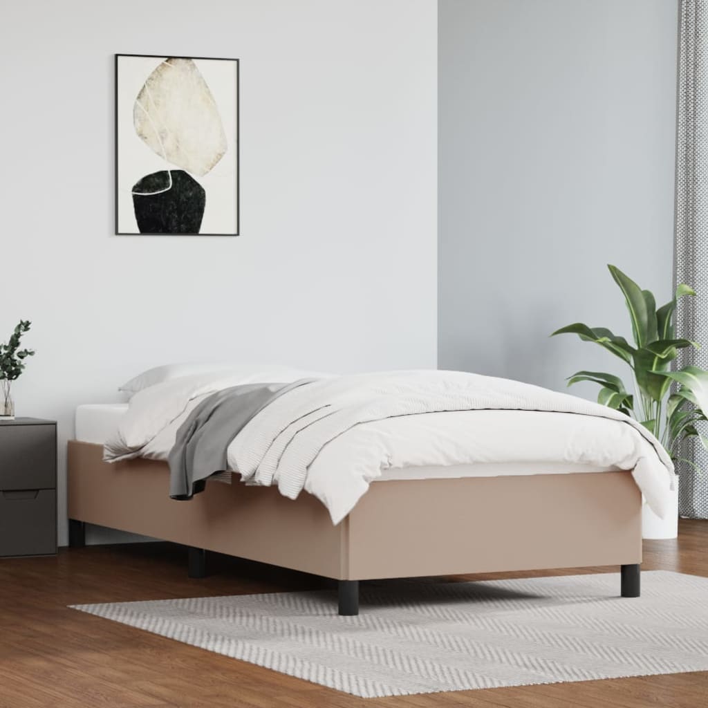 Sängram utan madrass cappuccino 100x200 cm konstläder