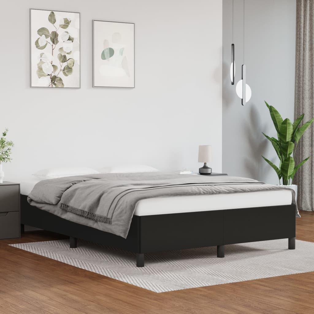 Sängram utan madrass svart 140x200 cm konstläder