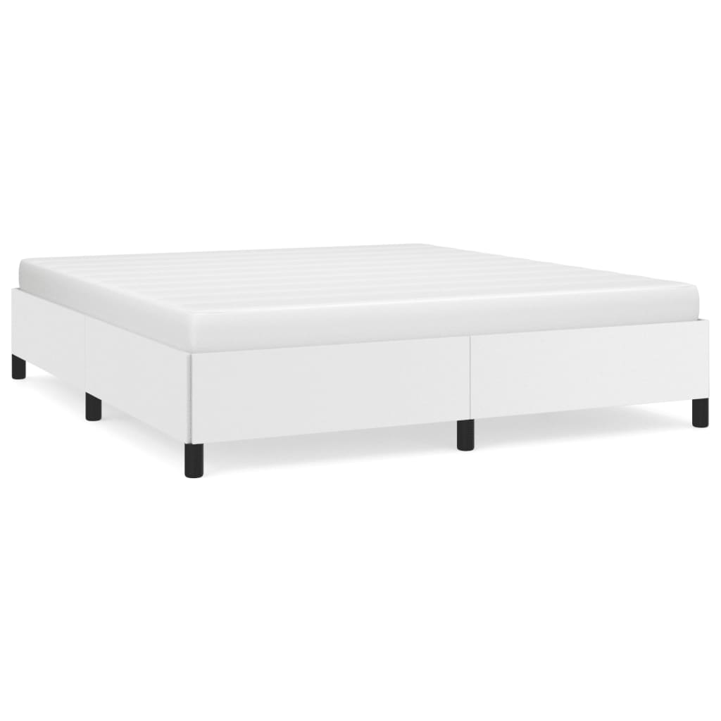 Sängram utan madrass vit 160x200 cm konstläder