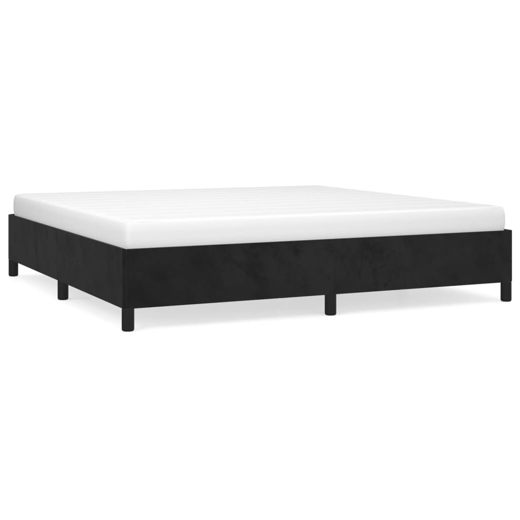 Sängram utan madrass svart 200x200 cm sammet